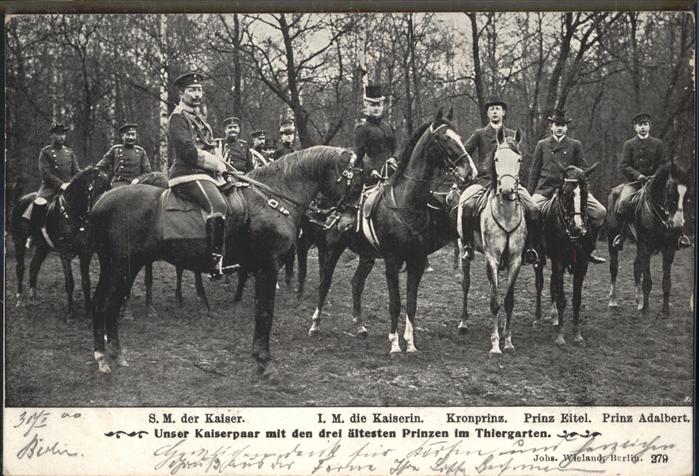 Berlin Kaiserliche Familie im Tiergarten