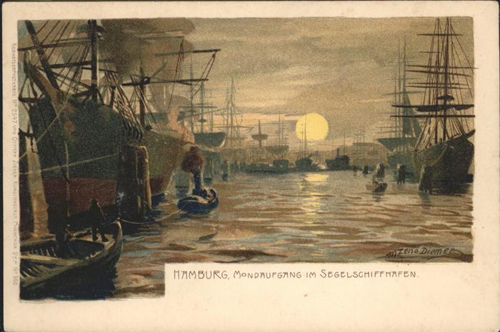 Hamburg Mondaufgang 
Segelschiffhafen