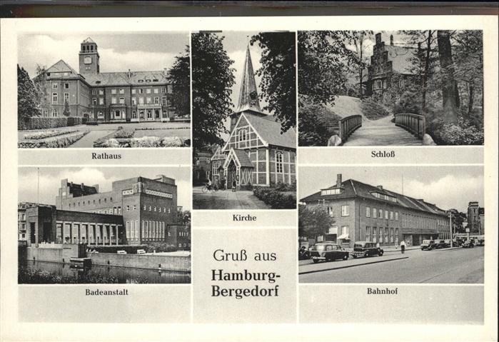 Bergedorf Hamburg Rathaus Schloss Kirche Badeanstalt Bahn