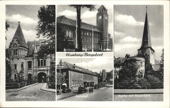 Bergedorf Hamburg Schlosseingang Rathaus Bahnhof Kirche H