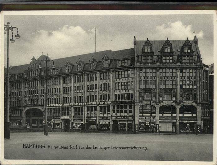 HAMBURG CITY Rathausmarkt Leipziger Lebensversicherungen