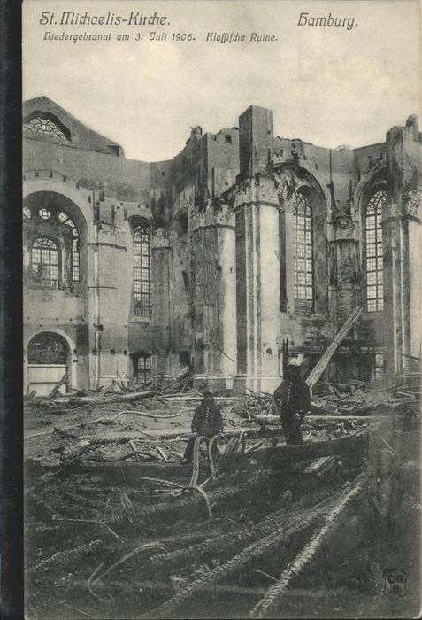 Hamburg St Michaelis Kirche Brand Zerstörung