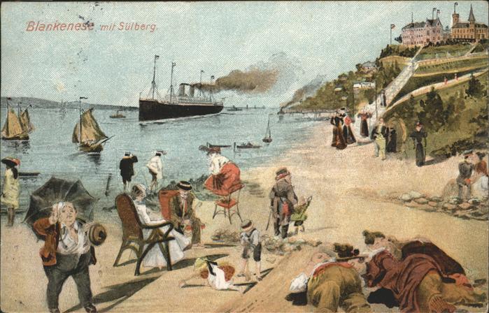 Blankenese Hamburg Sülberg Strandleben Dampfer