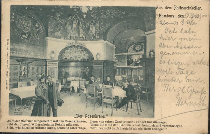 Hamburg Ratsweinkeller Rosenkranz Gedicht