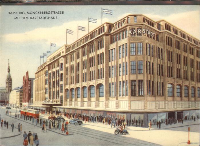 HAMBURG CITY Moenckebergstrasse Karstadt Strassenbahn