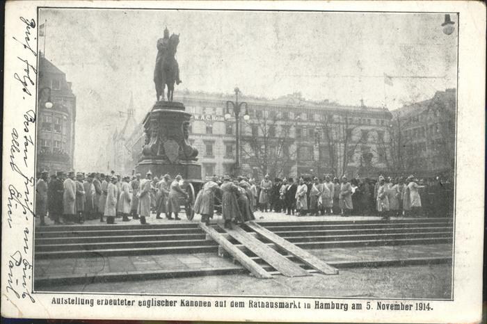 Hamburg Ausstellung englischer Kanonen Rathausm