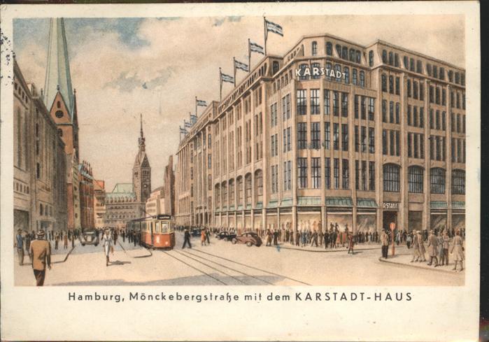 HAMBURG CITY Moenckebergstrasse Karstadt Strassenbahn