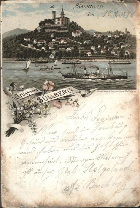 Blankenese Hamburg Süllberg Seitenraddampfer