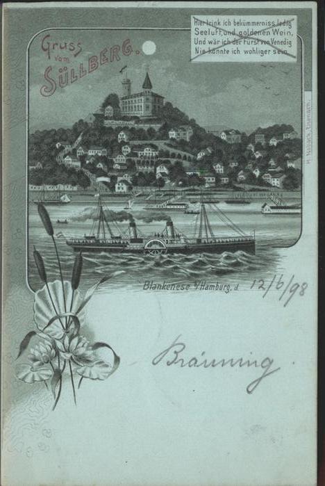 Blankenese Hamburg Süllberg Seitenraddampfer