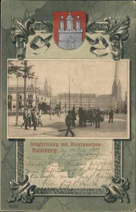 Hamburg Jungfernstieg Alsterpavillon Wappen