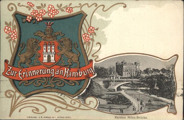 HAMBURG CITY Wappen Kersten Miles-Bruecke Praegedruck