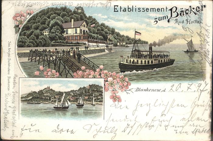 Blankenese Hamburg Etablissement Bäcker Schiff