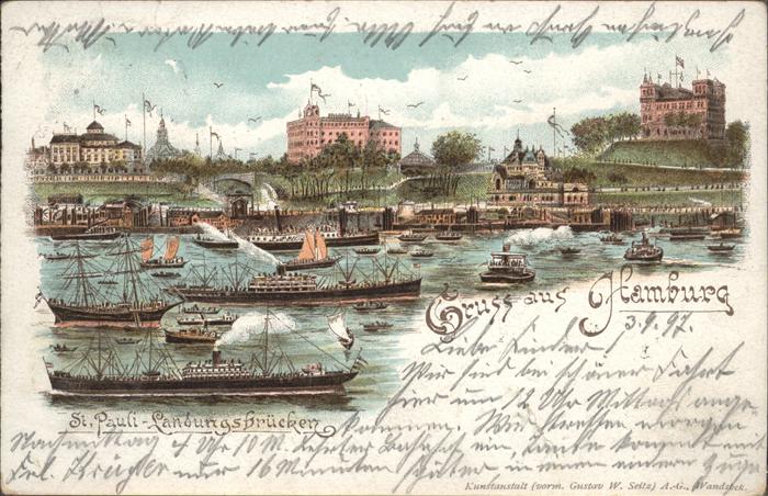 Hamburg St. Pauli Landungsbrücke Schiffe