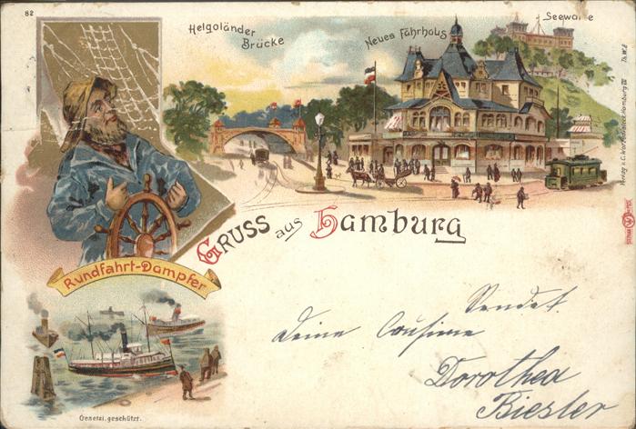 Hamburg Rundfahrt Dampfer Helgoländer Brücke Fä