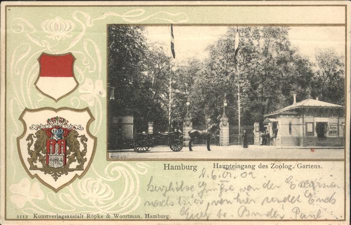 Hamburg Zoo Wappen Prägedruck