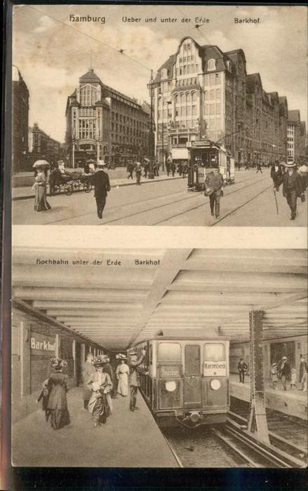 Hamburg Barkhof Hochbahn unter der Erde