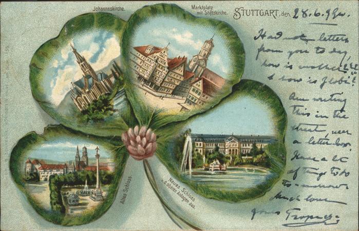 Stuttgart Kleeblatt Marktplatz Stifts Kirche Joha