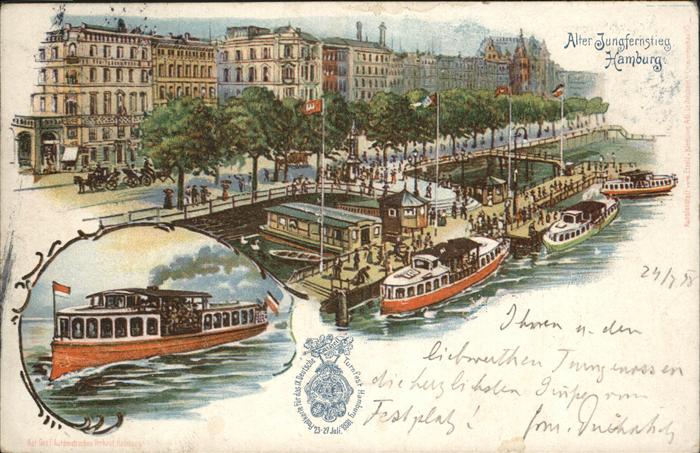 Hamburg Jungfernstieg Schiff Kutsche