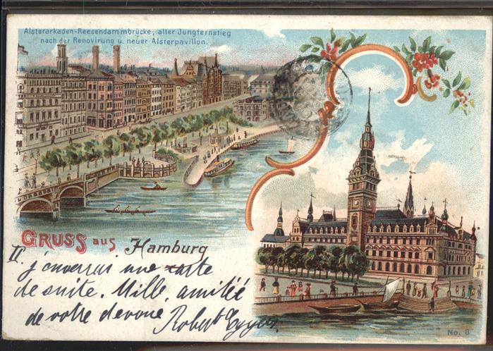 Hamburg Alsterarkaden Reccendammbrücke Jungfern