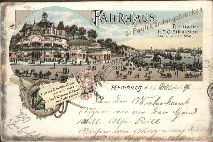 Hamburg Fährhaus St Pauli LandungsbrückeKutsche