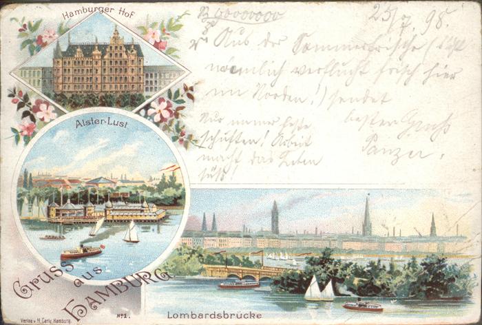 Hamburg Lombarsbrücke Alster Lust Hamburger Hof