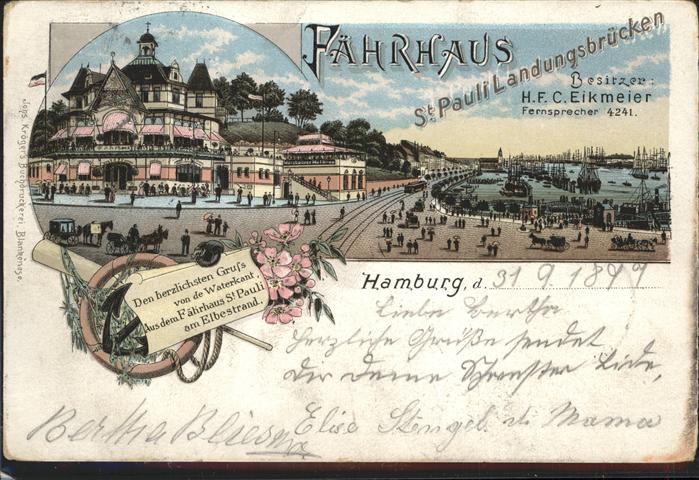 Hamburg Fährhaus Kutsche Schiff St Pauli Landun