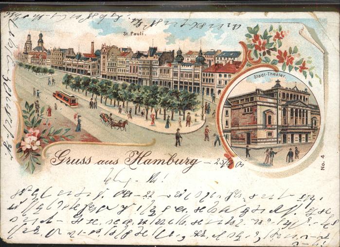 Hamburg St Pauli Stadt Theater Kutsche Strassen