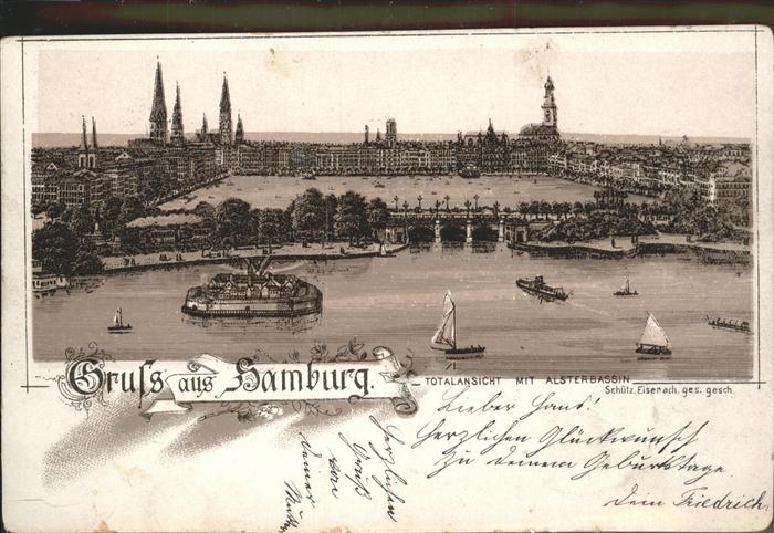 Hamburg Alsterbassin Schiff