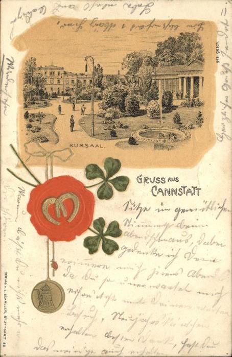 Bad Cannstatt Kleeblatt Kursaal Prägedruck