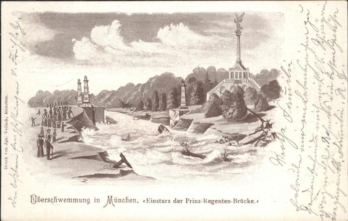 Muenchen Einsturz der Prinz Regenten Brücke