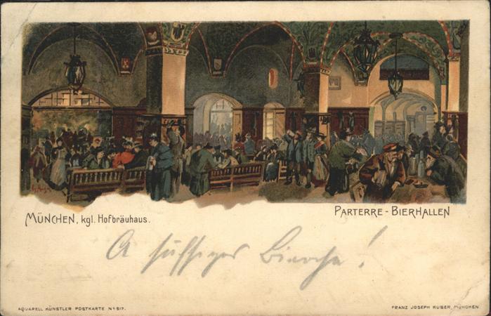 Muenchen Hofbräuhaus Parterre Bierhallen