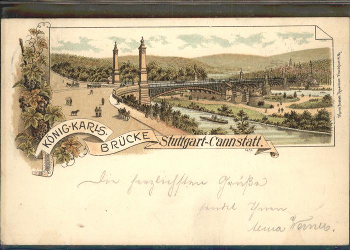 Bad Cannstatt König Karl Brücke Kutsche Schiff