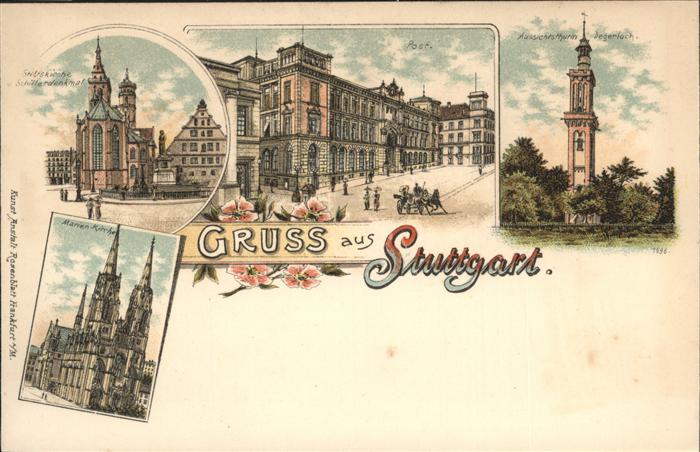 Stuttgart Marien Kirche  Schiller Denkmal  Aussic