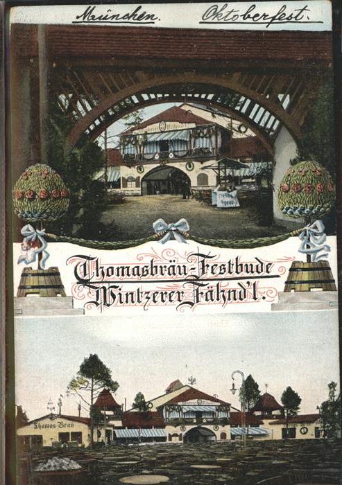Muenchen Bayern Oktoberfest Thomasbraeu Festbude