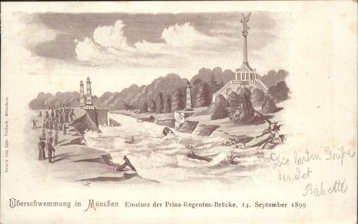 Muenchen Überschwemmung Einstuz der Prinz Regent