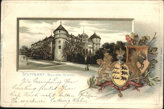 Stuttgart Schloss Prägedruck