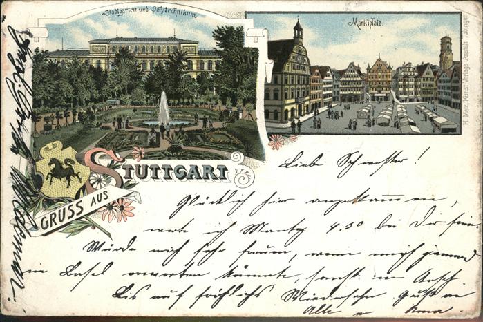 Stuttgart Marktplatz Stadtgarten Polytechnikum