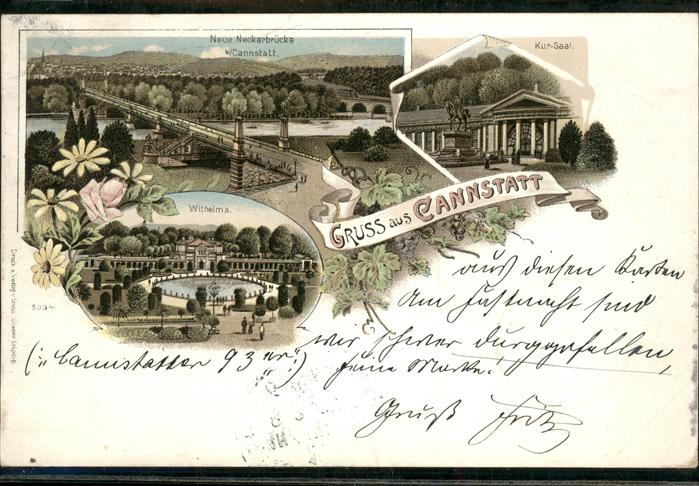 Cannstatt Neckarbrücke Wilhelma Kursaal