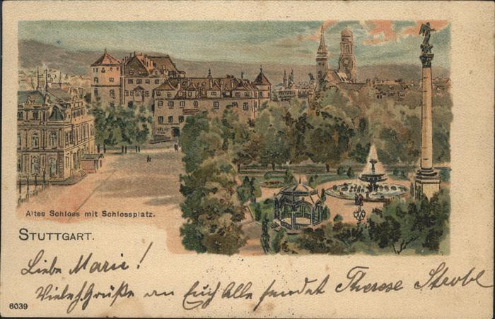 Stuttgart Altes Schloss Schlossplatz Springbrunne