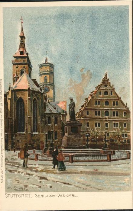 Stuttgart Schiller Denkmal Künstler Otto Strützel