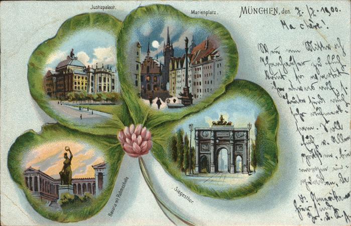 Muenchen Kleeblatt Marienplatz Siegesthor Bavari