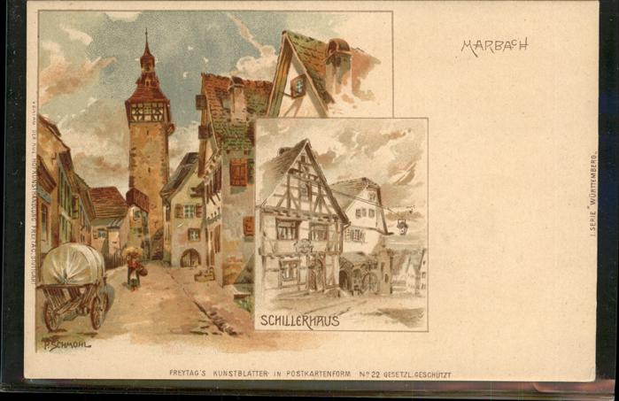 Marbach Neckar Schillerhaus Künstler P Schmohl