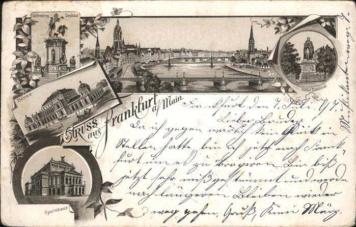 Frankfurt Main Opernhaus Börse Brücke