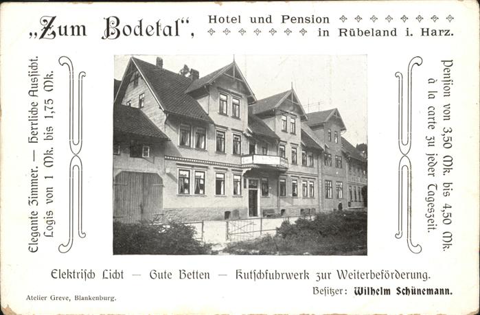 Ruebeland Harz Hotel Pension Zum Bodetal