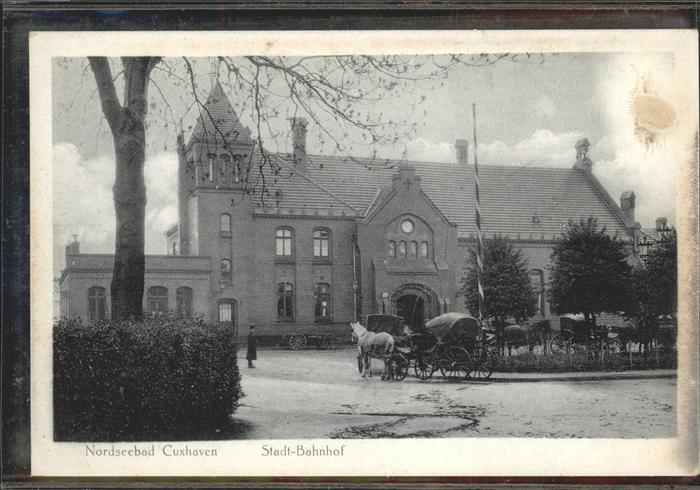 Cuxhaven Nordseebad Bahnhof Kutsche