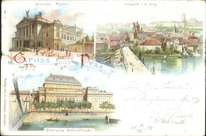 Prag Prahy Prague Brücke Nationaltheater