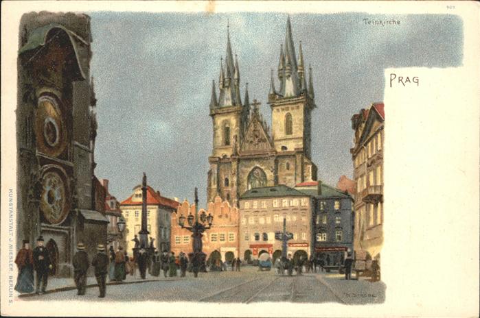 Prag Prahy Prague Tein Kirche Kuenstler H Strose