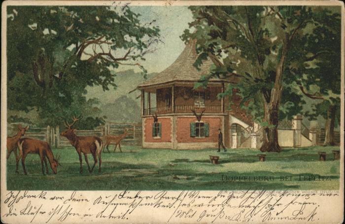 Teplitz-Schoenau Teplice Doppelburg Reh