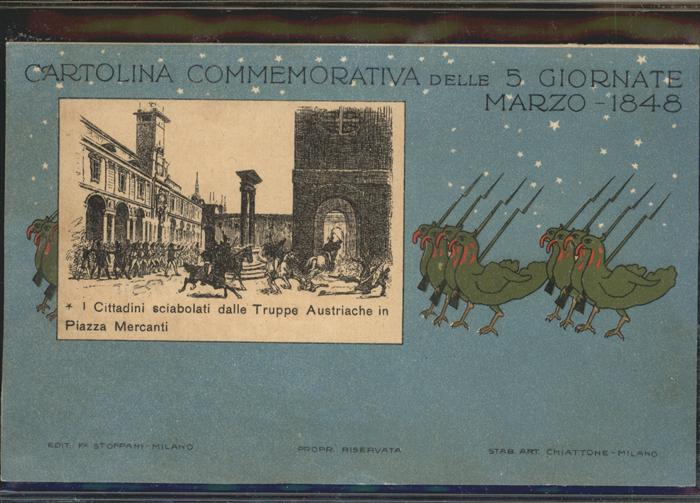 Milano Cittadini Truppe Austriache Piazza Merc
