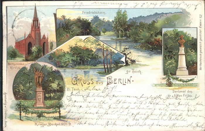 Berlin Denkmal des Alten Fritz Kirche Teich Fr
